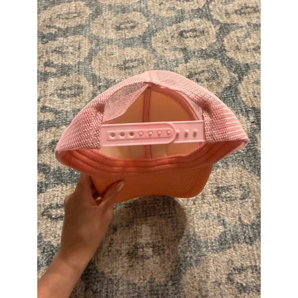 Anthropologie Embellished Trucker Hat PINK SHRIMP Excellent Condition